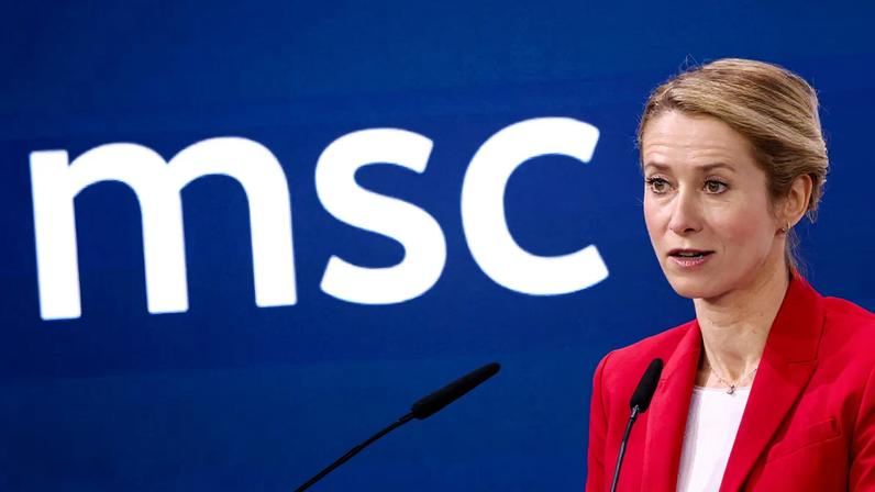 EU High Representative and Vice-President for Foreign Affairs and Security Policy Kaja Kallas speaks during the last day of the Munich Security Conference (MSC) in Munich, Germany, February 15, 2026.