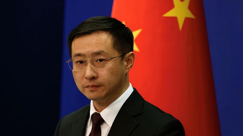 Chinese Foreign Ministry spokesperson Lin Jian attends a press conference in Beijing