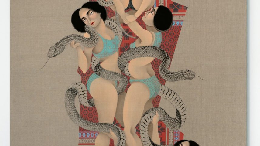 Snakes (2021) by Hayv Kahraman, one of the artists featured in The Female Body in Art