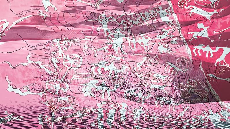 Metamorphoses III, a work inspired by rock art by the paper artist Therese Weber