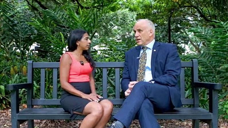 Mackay MP Nigel Dalton told activist Joanna Howe the abortion issue represented a battle ‘against demons’. Photograph: Dr Joanna Howe/Youtube