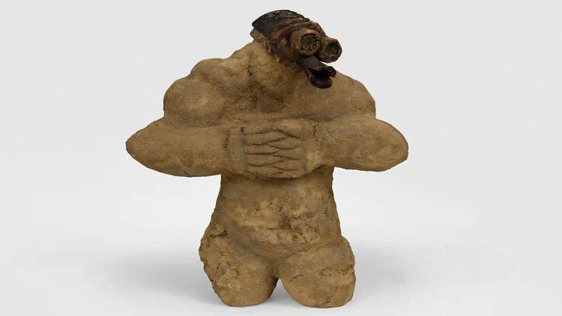 Ali Cherri, Vermilingua Bust (2023) Photo: Dan Bradica; courtesy of the artist and Almine Rech