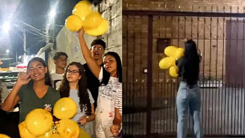 Balões de fé lançados na manhã de domingo em Taubaté.