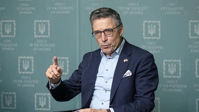 Anders Fogh Rasmussen, durante un conferencia en Kiev (Ucrania) en 2024.