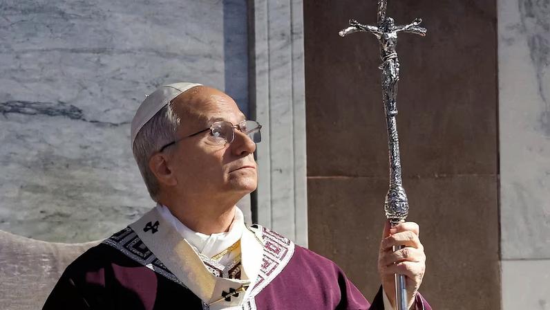Pope Leo XIV attends the Ash Wednesday Mass at the Santa Sabina Basilica in Rome