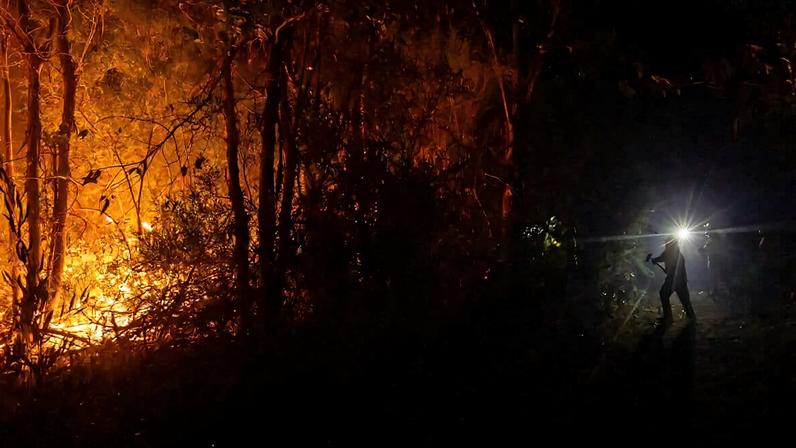 Firefighters battle a wildfire spreading through a forested area near Concepcion, Chile, Tuesday, Jan. 20, 2026. (AP Photo/Javier Torres, File)