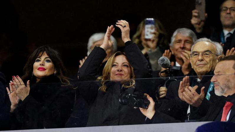 Milano Cortina 2026 Olympics - Opening Ceremony - San Siro Stadium, Milan, Italy - February 06, 2026. Italian Prime Minister Giorgia Meloni during the opening ceremony REUTERS/Yara Nardi/File Photo