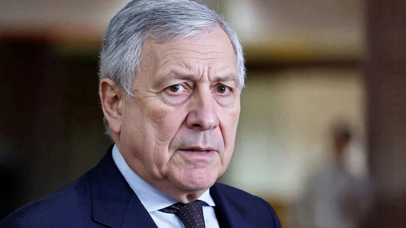 O ministro das Relações Exteriores da Itália, Antonio Tajani. Créditos: SIMON WOHLFAHRT / AFP