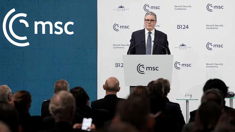 British Prime Minister Keir Starmer speaking during the Munich Security Conference