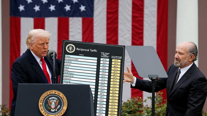 U.S. President Trump delivers remarks on tariffs, at the White House