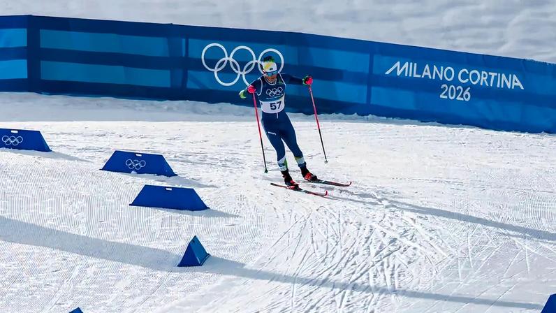 Atleta Brasileiro Manex Silva competindo na prova de Sprint do Cross Country nos Jogos Olímpicos de Inverno Milao-Cortina 2026 Foto: Gabriel Heusi/COB