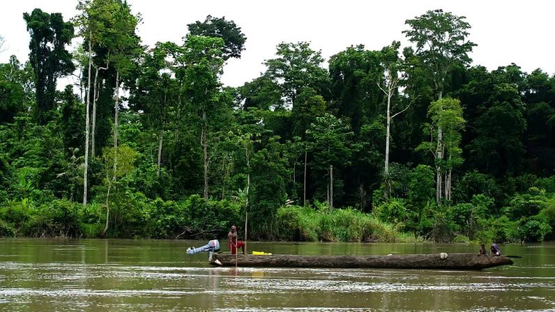 Canoe on the Purari River in 2011. Image by Hitchster via Wikimedia Commons (CC BY 2.0).