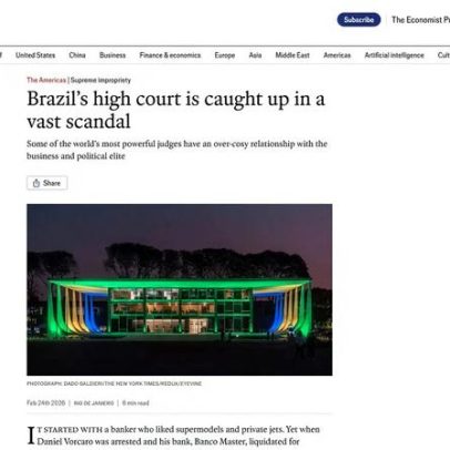 The Economist aponta crise no STF e cita prisão de Bolsonaro