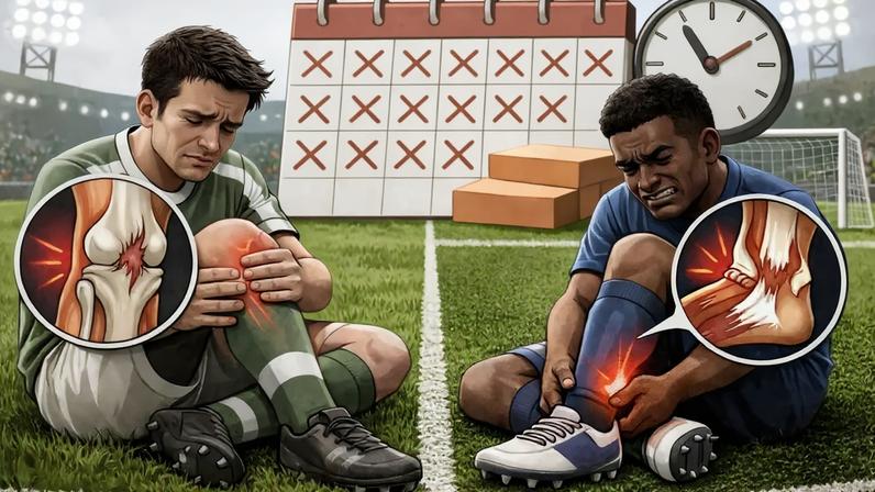 Dia do Esportista traz alerta sobre graves lesões no futebol (Foto: Arte/ChatGPT)