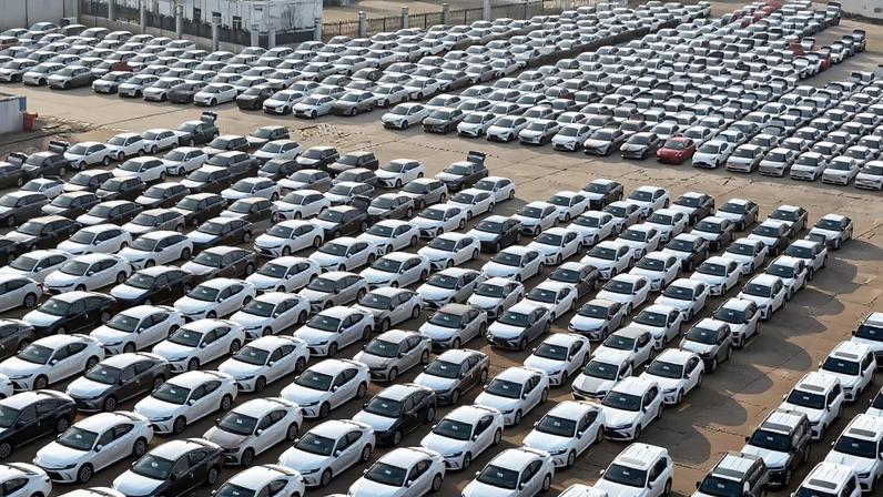 Carros em um cais antes de serem carregados em um navio para exportação, no porto de Lianyungang, na província de Jiangsu, no leste da China, em 11 de fevereiro de 2026. Foto: CN-STR/AFP
