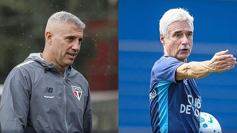 Crespo, do São Paulo, e Luís Castro, do Grêmio