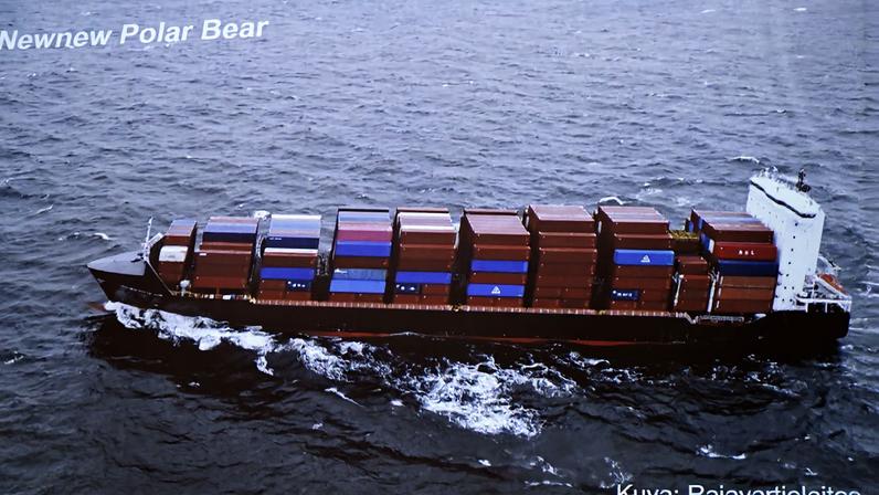 Finnish Border Guard's photo of a Hong Kong registered cargo ship 'Newnew Polar Bear'