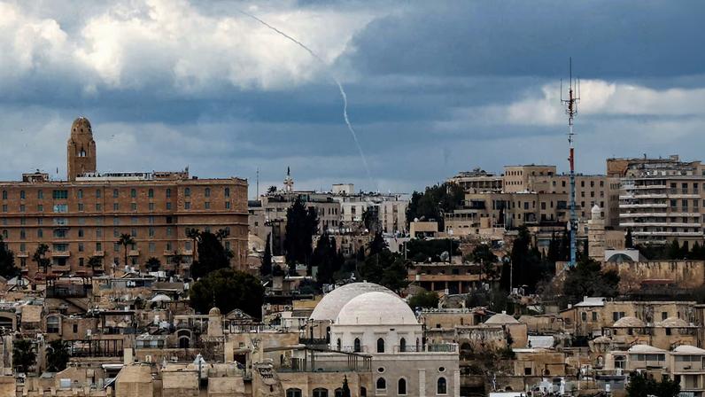 Smoke in the sky over Jerusalem, after missiles were launched from Iran towards Israel, following Israel and U.S. strikes on Iran, February 28, 2026. REUTERS/Ammar Awad
