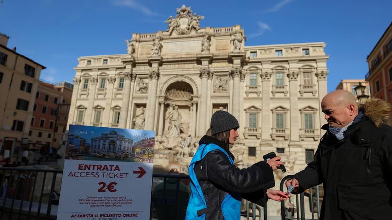 Rome starts charging tourists to get close to the famed Trevi Fountain