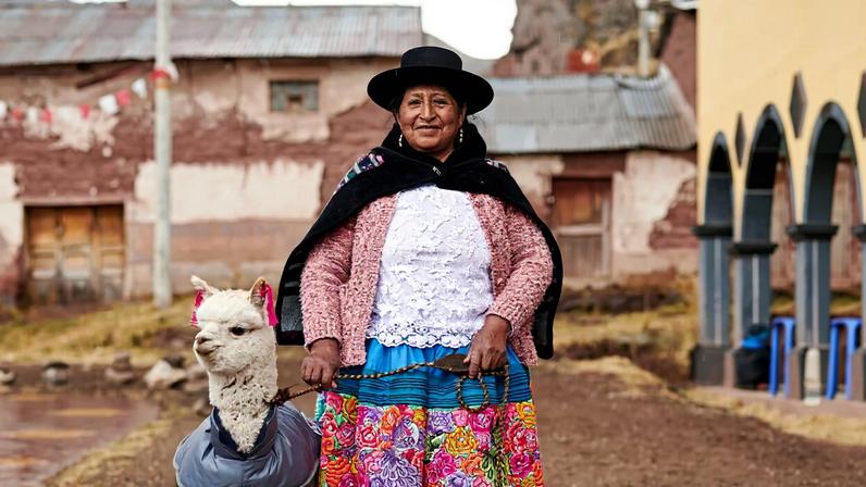 Shepherd Ida Auris Arango at her home in the Peruvian Andes, near puma habitat. Image courtesy of Cristina Hara (@cristina.hara).