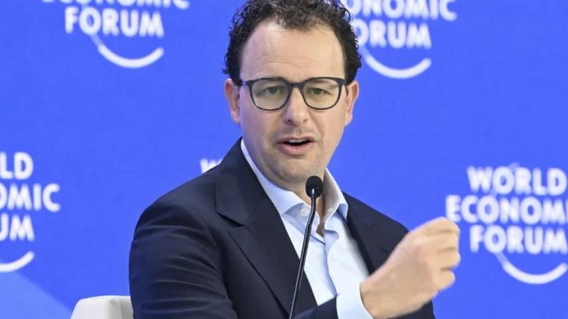 Foto de Dario Amodei, CEO da Anthropic, durante o Fórum Econômico Mundial 2025