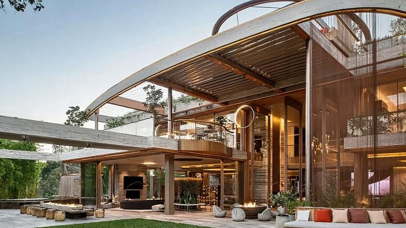 Com seus 3.250 metros quadrados, a Villa Siena se apresenta como um monumento. Observando com mais atenção, percebe-se que é, na verdade, uma composição de pequenos e precisos movimentos