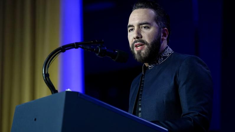 El Salvador's President Nayib Bukele speaks during the National Prayer Breakfast in Washington, D.C., U.S., February 5, 2026. REUTERS/Al Drago