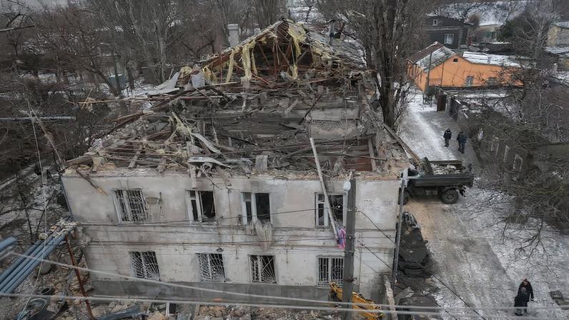 Aftermath of a Russian drone attack in Odesa