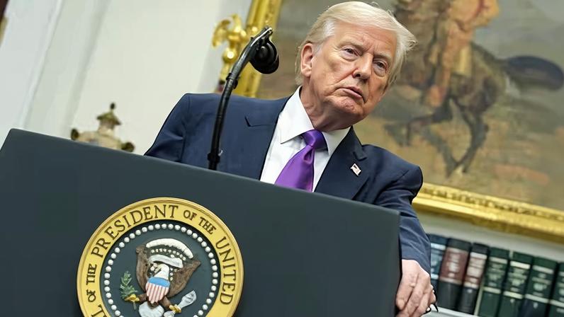 Donald Trump en la Casa Blanca, este jueves.