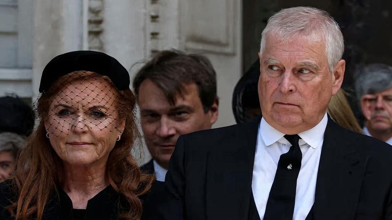 Britain's Sarah Ferguson, Duchess of York, attends funeral service for Britain's Katharine, Duchess of Kent, in London
