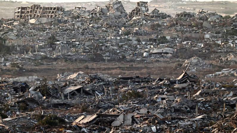 A general view shows destruction in Gaza, as seen from Israel's border with Gaza, Israel, November 18, 2025. REUTERS/Amir Cohen
