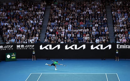 Novak Djokovic, durante la final ante Carlos Alcaraz en Melbourne.
