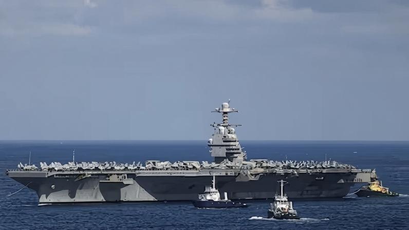 El portaviones estadounidense 'Gerald R. Ford', este lunes cerca de la isla de Creta.