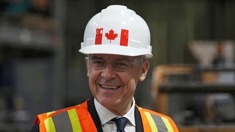 El primer ministro canadiense, Mark Carney, durante una visita a una acería de Ontario el 25 de abril pasado.