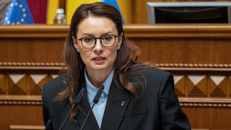 Newly appointed Ukrainian Prime Minister Yulia Svyrydenko attends a session of Ukrainian parliament in Kyiv