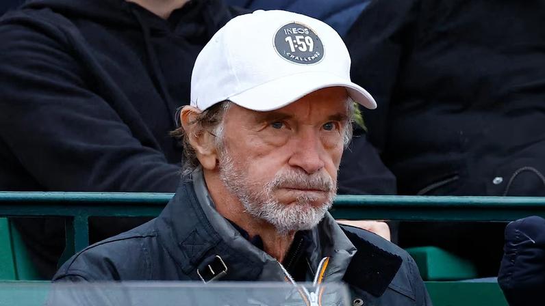 Jim Ratcliffe watching the semi final between Taylor Fritz of the U.S. and Russia's Andrey Rublev