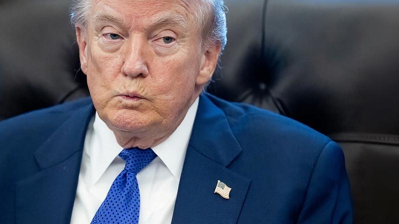 U.S. President Donald Trump speaks to the press about a critical minerals stockpile with $12 billion in initial funding in the Oval Office of the White House in Washington.