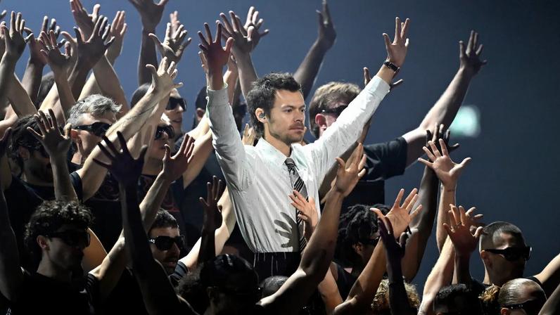 Harry Styles performs 'Aperture' on stage during The BRIT Awards 2026