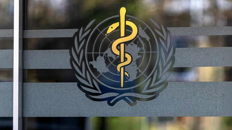 The logo of the World Health Organization is seen at the WHO headquarters in Geneva