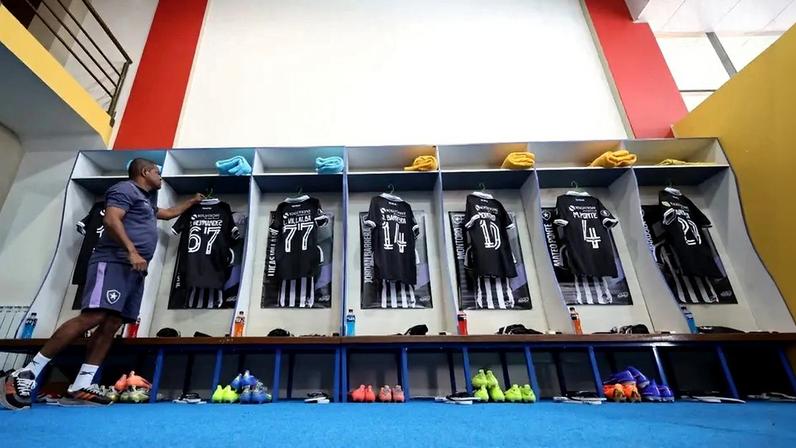 Vestiário do Botafogo em Potosí (Foto: Vítor Silva/Botafogo)