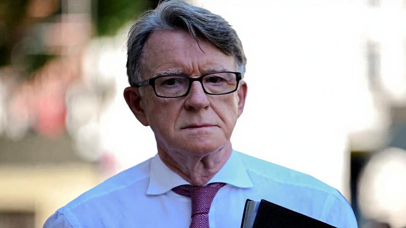 Peter Mandelson, who was at the time British Ambassador to the United States, walks on the day British Prime Minister Keir Starmer held an emergency Cobra meeting, in London, Britain, June 18, 2025.