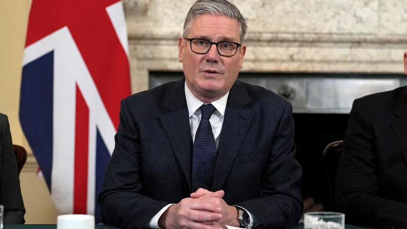 Britain's Prime Minister Keir Starmer delivers remarks at the top of the Cabinet meeting to mark the fourth anniversary of Russia's full-scale invasion of Ukraine, at Downing Street