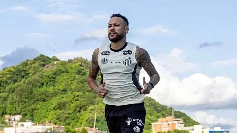 Neymar durante treino do Santos (Foto: Diego Sanches/Santos FC)