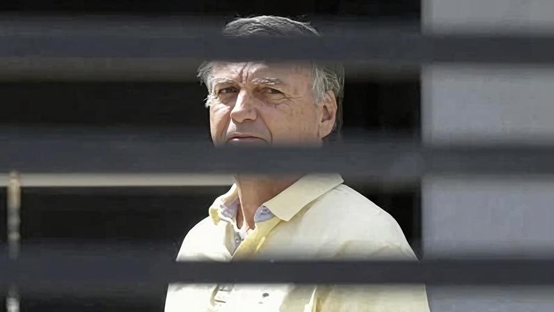 O ex-presidente Jair Bolsonaro, em prisão domiciliar, em 3 de setembro de 2025. Foto: Sergio Lima/AFP