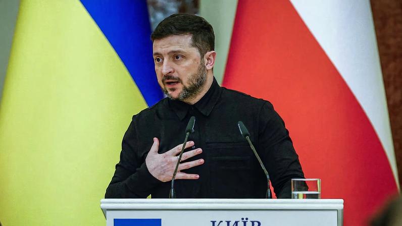 Ukrainian President Zelenskiy and Polish PM Tusk meet in Kyiv