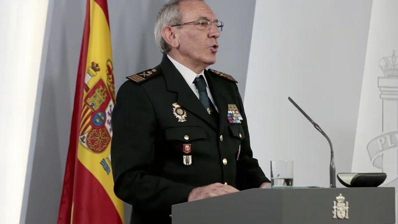 El DAO de la Policía, José Ángel González, durante la rueda de prensa convocada tras la reunión del Comité Técnico de Gestión del covid, el 23 de abril de 2020 en La Moncloa.