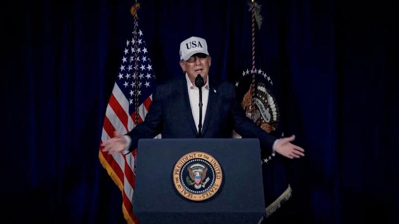 Trump, durante su discurso grabado a la nación, en la madrugada de este sábado.