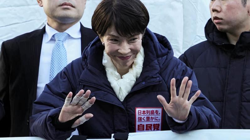 Japanese PM Takaichi attends election campaign event in Tokorozawa