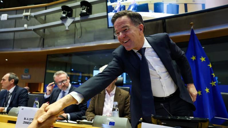 NATO's Rutte speaks at the European Parliament in Brussels