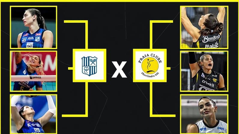 "Cara a Cara" de Minas x Praia Clube na semifinal da Copa Brasil de vôlei (Foto: Arte/ Lance!)